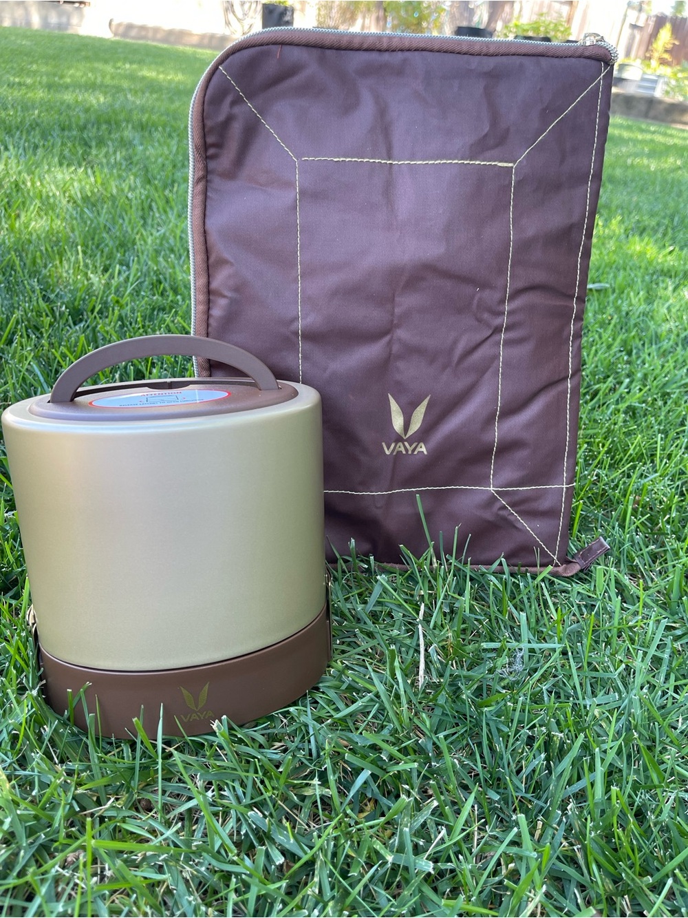 VAYA Tyffyn Copper 1000ml 3 Container Insulated Stainless Steel Lunch Box BagMat - Picture 4 of 14